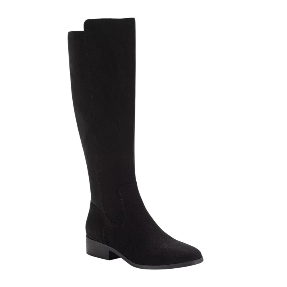Styles Co Black Faux Suede Knee High Boots Women 91/2 M NIB Riding Western Style